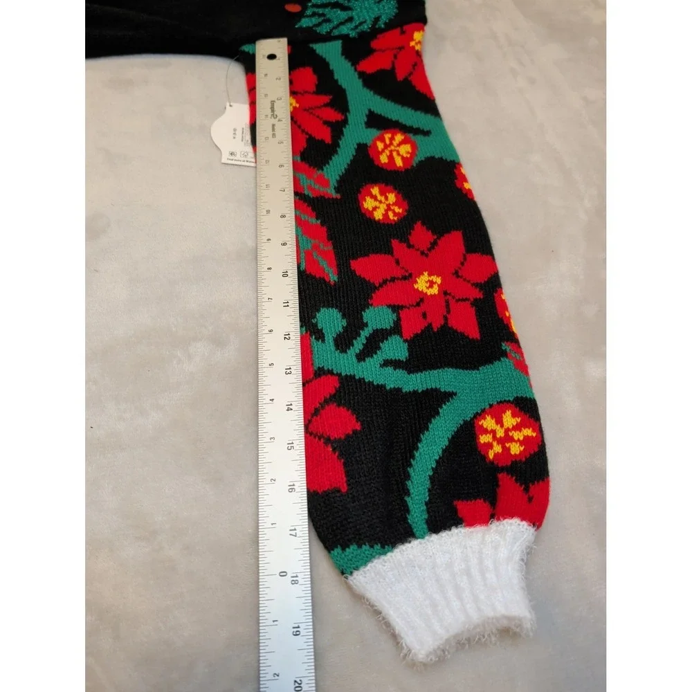 Holiday Time Llama Christmas Sweater‎ M 8-10 Black 3D Sequin Ugly Festive